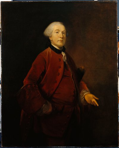 Retrato de George Ashby, de pie, tres cuartos de longitud, con chaqueta y chaleco de Joshua Reynolds