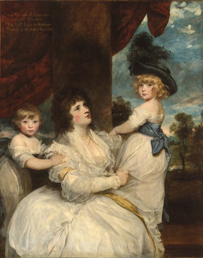 Retrato de Jane, condesa de Harrington, con sus hijos, el vizconde Petersham y el honorable Lincoln Stanhope de Joshua Reynolds