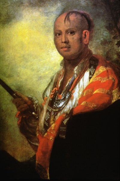 Retrato de Syacaust Ukah, jefe de la tribu de los Cherokee de Joshua Reynolds