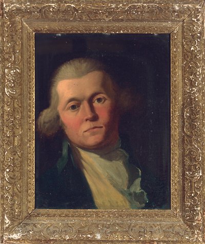 Retrato de un caballero, busto, con abrigo azul y chaleco amarillo de Joshua Reynolds