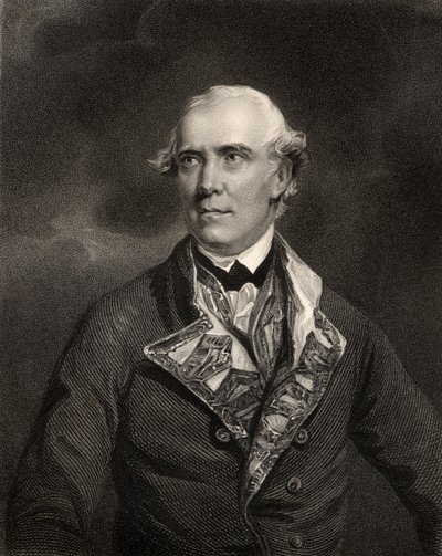 Contraalmirante Samuel Barrington, grabado por H.T. Ryall, de 
