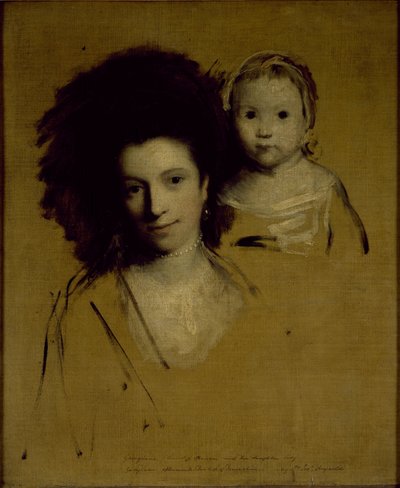 Estudios de Georgiana, duquesa de Devonshire y su hija Lady Georgiana Cavendish de Joshua Reynolds