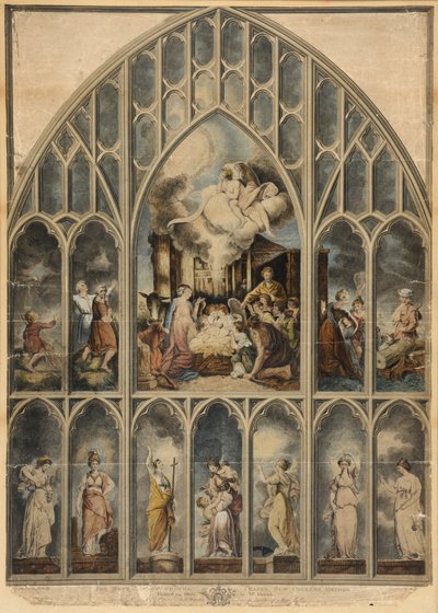 La ventana de Reynolds que representa las siete virtudes de Joshua Reynolds