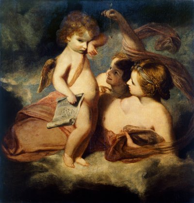 Venus reprende a Cupido por aprender a echar cuentas de Joshua Reynolds