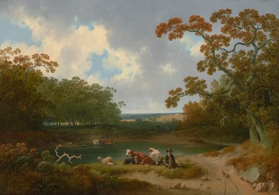 Vista de la campiña de Pensilvania 1823 (Óleo sobre lienzo) de Joshua Shaw