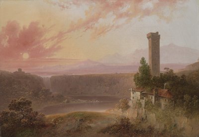 Vista del Lago Nemi al Atardecer de Joshua H. Shaw
