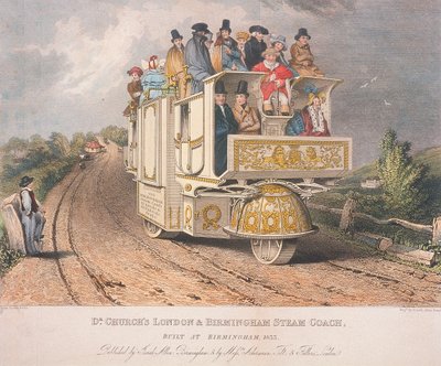 El coche de vapor de Londres y Birmingham del Dr. Church, 1833 de Josiah Allen