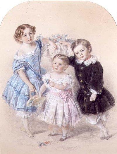 Retrato de tres niños pequeños de Josiah Gilbert
