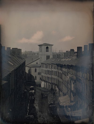 Vista hacia abajo de Brattle Street desde el estudio de Southworth & Hawes en 5 12 Tremont Row, Boston de Josiah Johnson Hawes, Albert Sands Southworth