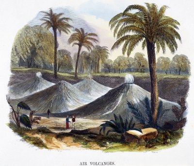 Volcanes de aire, cerca de Cartagena, Colombia, de Fenómenos de la naturaleza, 1849 de Josiah Wood Whymper