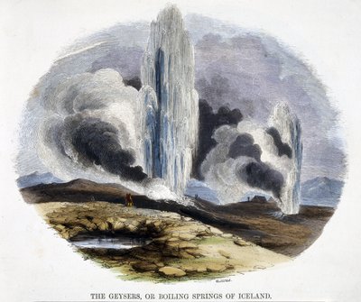 Los géiseres o manantiales de agua hirviendo de Islandia, de Fenómenos de la naturaleza, 1849 de Josiah Wood Whymper