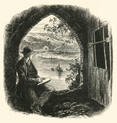 El Wye, desde el Castillo de Chepstow, años 1870 de Josiah Wood Whymper