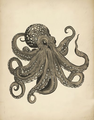 Elegante pulpo vintage de Josie George