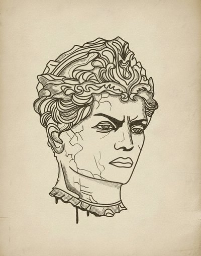 Busto de un anciano feroz de Josie George