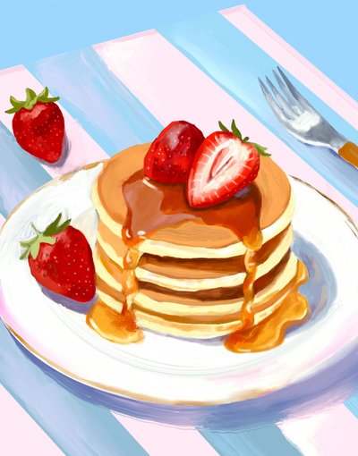Torre de tortitas de fresa de Josie George
