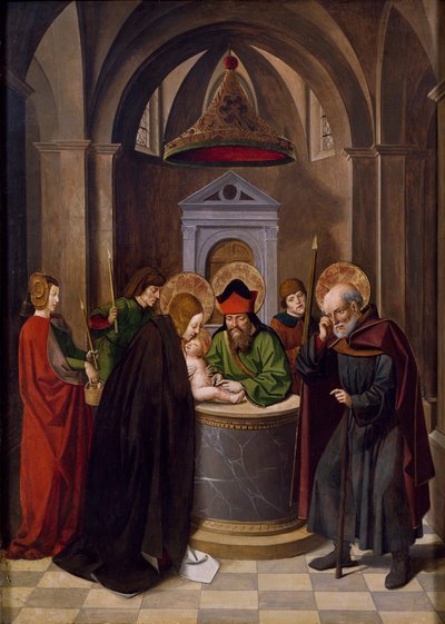 Circuncisión de Jesús, por Josse Lieferinxe (fallecido antes de 1508) de Josse (fl.1493 1508) Lieferinxe