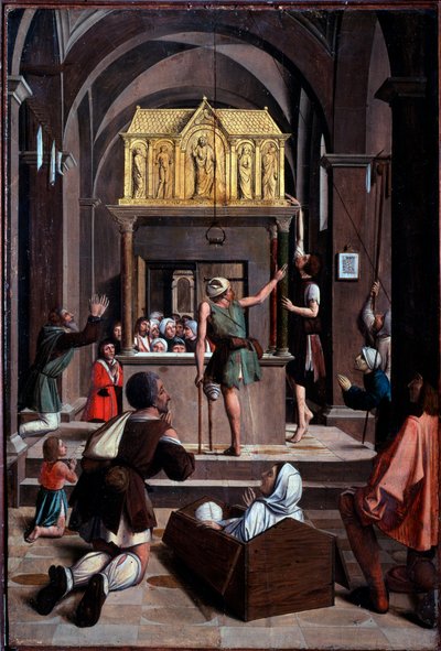 Vida de San Sebastián: peregrinos en la tumba de San Sebastián de Josse (fl.1493 1508) Lieferinxe