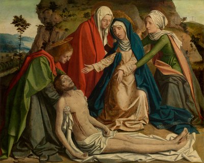 La lamentación sobre Cristo muerto (óleo sobre tabla) de Josse (fl.1493 1508) Lieferinxe