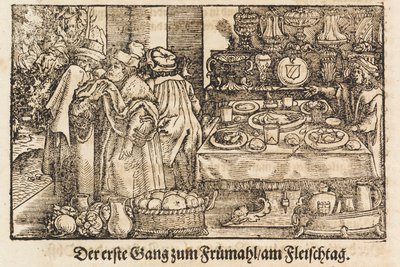 Un nuevo libro de cocina por Marx Rumpolt. El primer libro de cocina ilustrado alemán, 1604 de Jost Amman