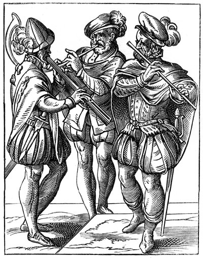 Flautistas y cornetistas, siglo XVI de Jost Amman