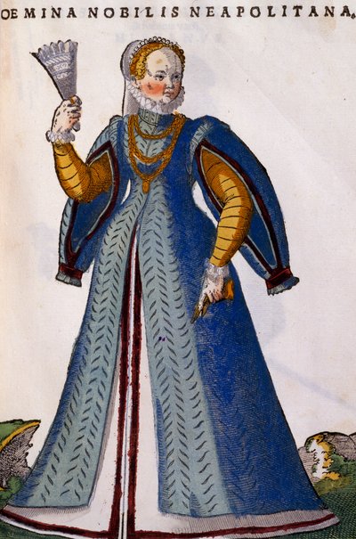 Noble napolitana, grabado de Habitus praecipuorum popularum de Jost Amman