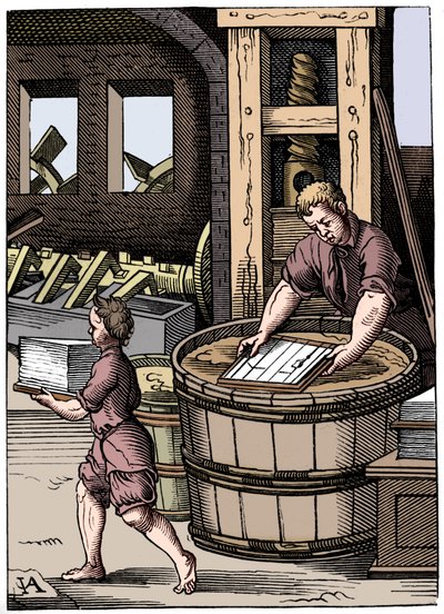 Fabricante de papel, siglo XVI, 1849 de Jost Amman