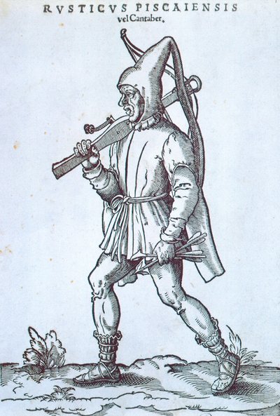 Campesino del Monte Cantábrico, por Jost Amman, España, grabado del siglo XVI de Jost Amman