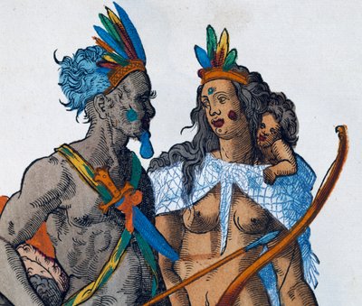 Indios peruanos, grabado por Jost Amman (1539-1591) de Jost Amman