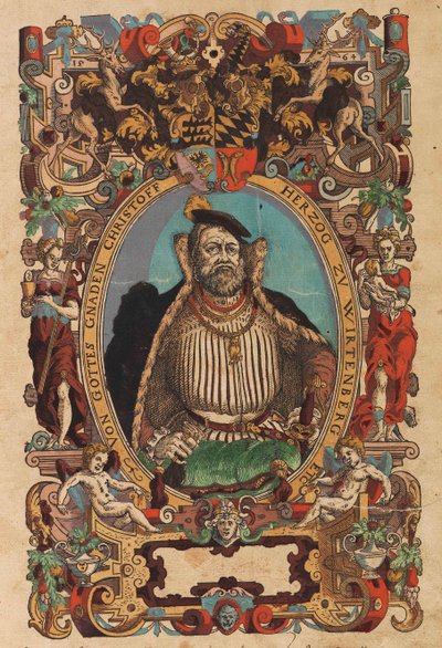 Retrato del Duque Christoph de Wurtemberg 1515-1568 De Biblia germanica de Jost Amman