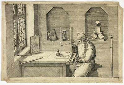 Retrato de Wenzel Jamnitzer en su estudio de Jost Amman