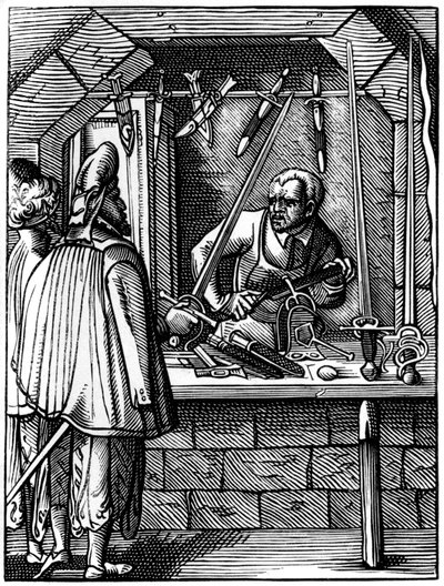 Fabricante de espadas, siglo XVI, 1849 de Jost Amman