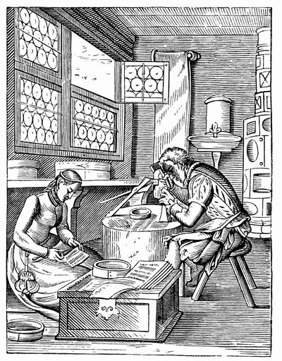 El taller del fabricante de broches, siglo XVI de Jost Amman
