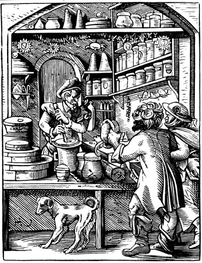 La tienda del boticario, 1568 de Jost Amman