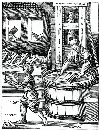El fabricante de papel, siglo XVI, 1870 de Jost Amman