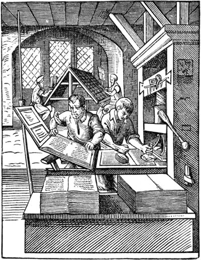 El Taller de Impresión, 1568 de Jost Amman