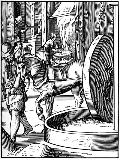 La fabricación de aceite, siglo XVI 1849 de Jost Amman