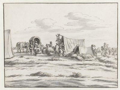 Vista de un campamento del ejército de Willem III cerca de Lovaina de Josua de Grave