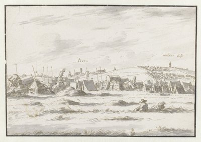 Vista de un campamento del ejército de Willem III cerca de Lovaina de Josua de Grave