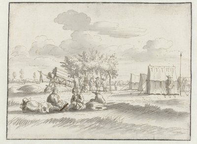 Vista de un campamento del ejército de Willem III cerca de Lovaina de Josua de Grave