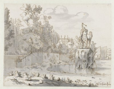 Vista de un jardín a la italiana de Josua de Grave