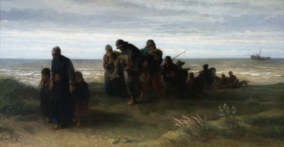 Pescadores cargando a un ahogado, c.1861 (óleo sobre lienzo) de Jozef (1824 1911) Israels