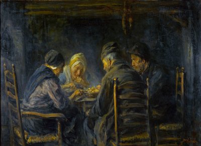 Comedores de patatas - Los comedores de patatas - Pintura de Jozef Israels (1824-1911) - c. 1902 - Óleo sobre lienzo - 119,5x151 - Gemeentemuseum Den Haag de Jozef  Israels