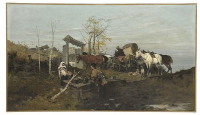 Conversación en el pozo, 1877 de Jozef Brandt