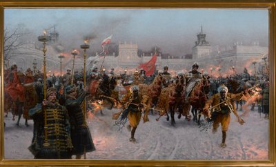 Salida de Wilanów de Juan III Sobieski y Marysienka, 1897 de Jozef Brandt