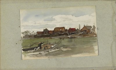 Casas junto a un dique de Jozef Israëls