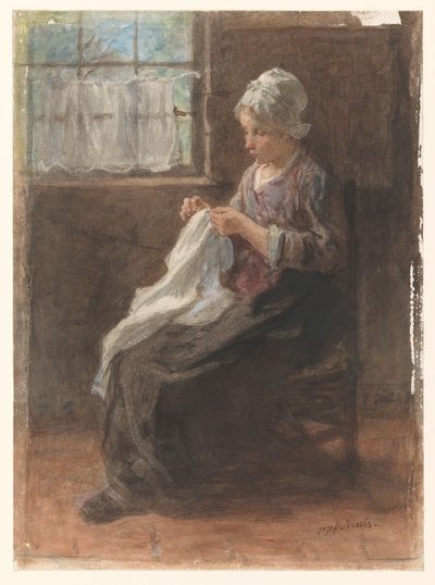 La costurera de Jozef Israëls (signed by artist)