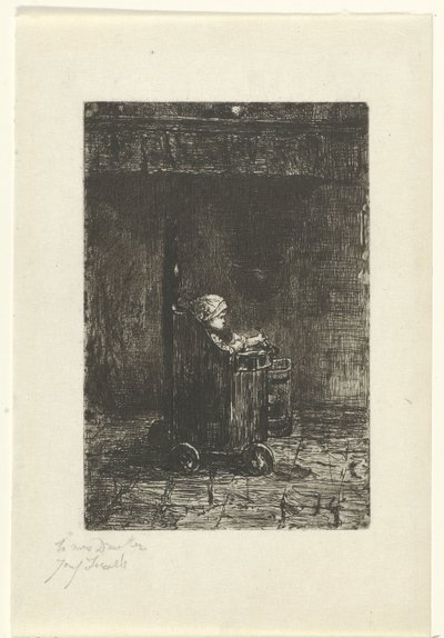Niño en la trona de Jozef Israëls (signed by artist)