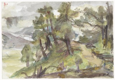 Paisaje arbolado y montañoso de Jozef Israëls