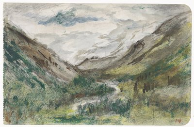 Valle con montañas cubiertas de vegetación de Jozef Israëls