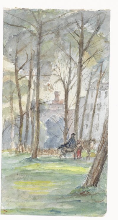 Parque con figuras a caballo de Jozef Israëls